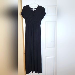 Black maxi maternity dress